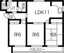 赤坂コーポ南棟の間取り画像
