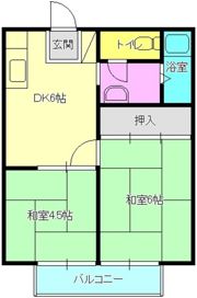 倉田第2コーポの間取り画像
