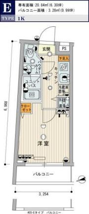 スカイコート牛込神楽坂の間取り画像