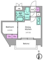 クレヴィアリグゼ北品川Ⅱステーションコートの間取り画像