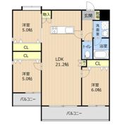 アヴォアムール熊本駅南の間取り画像