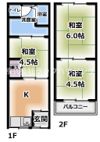 門真市野里町端貸家の間取り画像