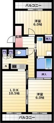 レイクパレス中村Bの間取り画像
