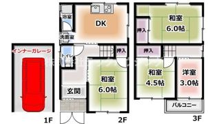 門真市三ツ島戸建の間取り画像