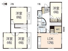 高取北借家戸建の間取り画像
