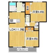 ウッドビレッジ A棟の間取り画像