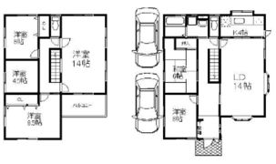 一里山4丁目貸家の間取り画像