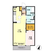 D-room与野公園 Aの間取り画像