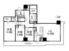 ザ・パークハウス神戸ハーバーランドタワーの間取り画像
