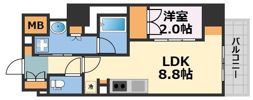 アーバネックス天満橋Frontの間取り画像