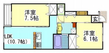 Y.A.F.国富ⅢA棟の間取り画像