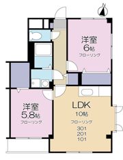 アムール・シャンテ是政の間取り画像