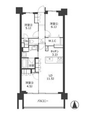プラウド等々力ガーデンコートの間取り画像