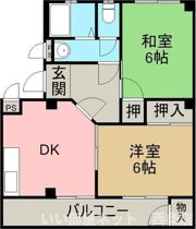 上原ハイツ B棟の間取り画像