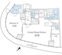 パークコート青山 ザ タワーの間取り画像