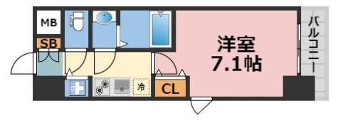 S-RESIDENCE谷町九丁目の間取り画像