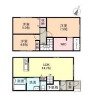富山市新庄町一丁目貸家の間取り画像