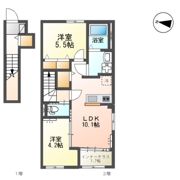 三里塚 アパートⅢ期新築工事の間取り画像