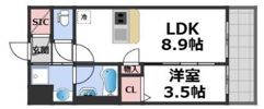 スプランディッド玉造の間取り画像