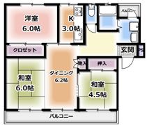 香里三井団地A-13棟の間取り画像