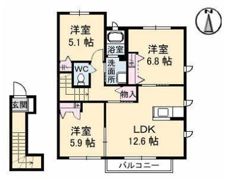 パインテイル B棟の間取り画像