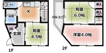 金田町1丁目貸家の間取り画像