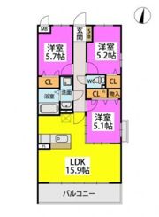 カーサ宮ノ前Ⅴの間取り画像