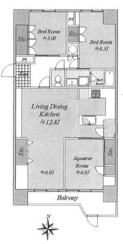 広尾センターハイツの間取り画像