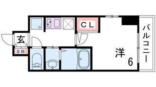 エステムコート神戸湊町の間取り画像