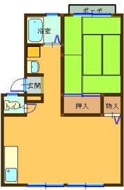 浜松市中央区佐鳴台2丁目1LDKの間取り画像