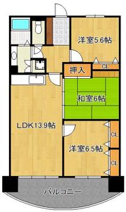コーポランド浅生 1102号の間取り画像