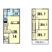 Felice龍田Aの間取り画像