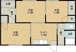 古川甲326-1 貸家の間取り画像
