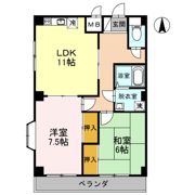 フラワーハイツ久米の間取り画像