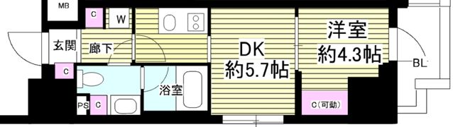 ミリアレジデンス根岸柳通りの間取り画像