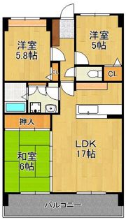 アメニティ徳力II 502号室の間取り画像