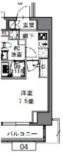 S-RESIDENCE新御徒町Westの間取り画像