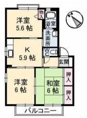 バリュージュ金沢 A棟の間取り画像