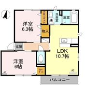 リブェール上野 A棟の間取り画像