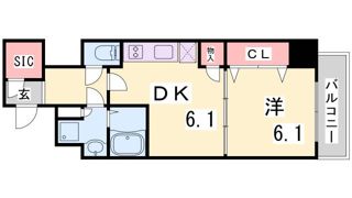 プレサンスTHE神戸の間取り画像