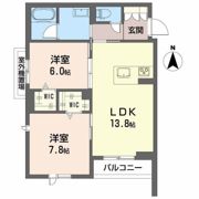 シャーメゾン 二口 パナⅩⅠの間取り画像