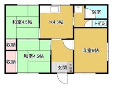 小若貸家 西2の間取り画像