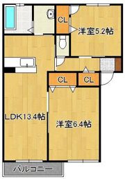 エスペランサ 頃末 Cの間取り画像