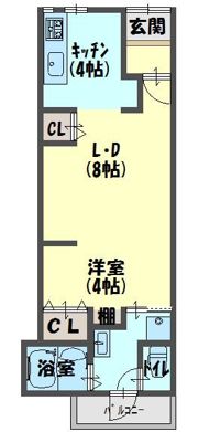 高瀬町アパートの間取り画像