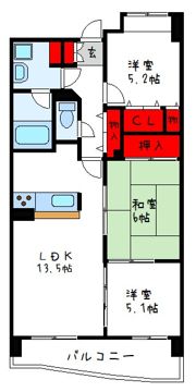 シャルマン和泉の間取り画像