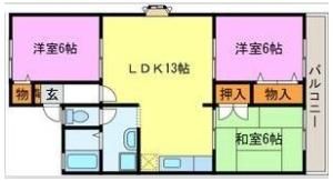 オクイハイツの間取り画像