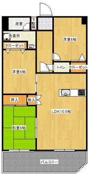 大和マンションの間取り画像
