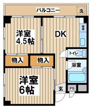 京西マンションビルの間取り画像