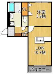 クラヴィエ三萩野 F棟の間取り画像