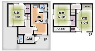 堀溝1丁目貸家の間取り画像